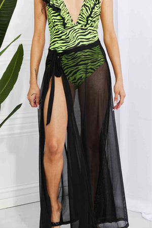 Marina West Swim Beach Is My Runway Mesh Wrap Maxi Cover-Up Skirt