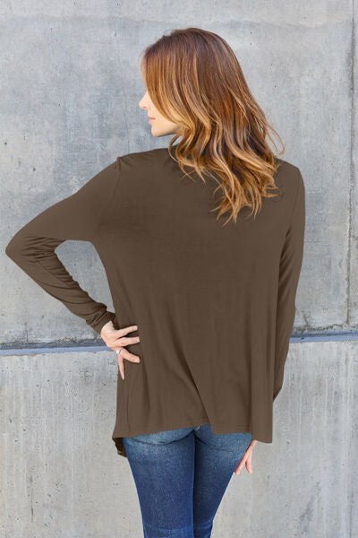 Basic Bae Full Size Open Front Long Sleeve Cover Up